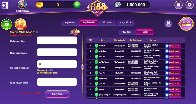 M88 vin - Sân chơi hàng đầu của tín đồ đam mê xanh chín 7 Có thể thực hiện giao dịch tại trang web qua nhiều phương thức