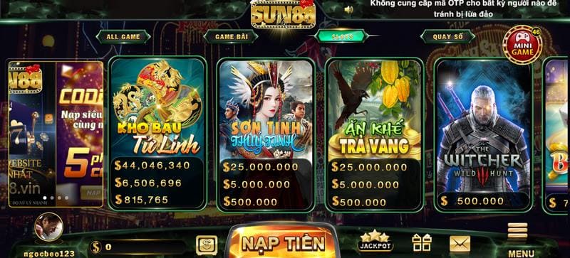 Sun88 - Địa chỉ chơi đổi thưởng sôi nổi số 1 thị trường 4 Thế giới trò chơi quay hũ hấp dẫn, luôn đông đúc khách tham gia