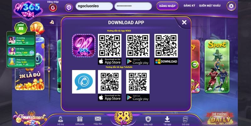 W365 Win - Cổng chơi bắn cá hấp dẫn, tỷ lệ ăn thưởng lớn 3 Chia sẻ cách cài đặt ứng dụng cho thiết bị sử dụng IOS/Android