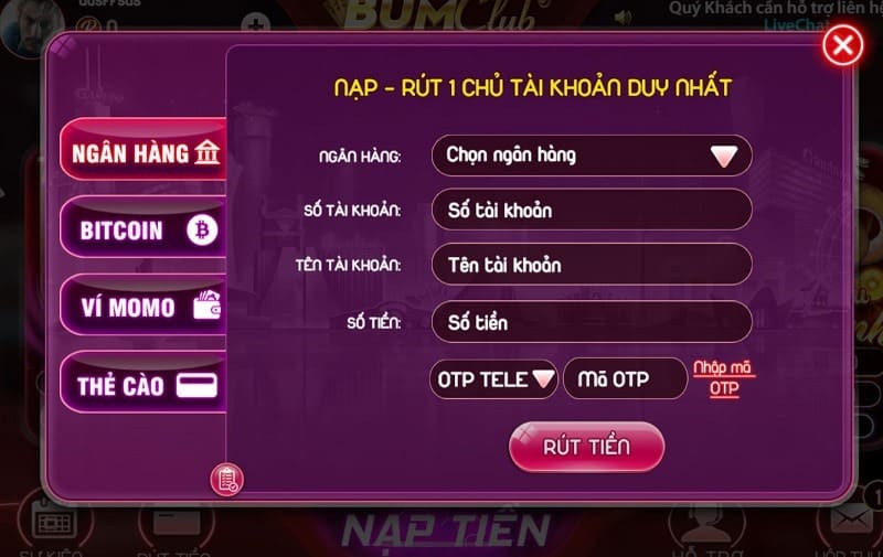 Bum club - Thế giới giải trí đỏ đen hiện đại xuyên lục địa 5 Quy trình rút tiền được đánh giá là siêu nhanh