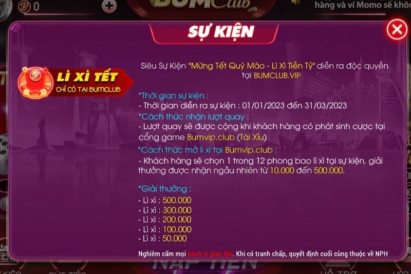 Bum club - Thế giới giải trí đỏ đen hiện đại xuyên lục địa 6 Bum club mang đến cho thành viên nhiều quà tặng giá trị