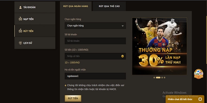 Z68 Club - Thương hiệu giải trí đẳng cấp tại châu Á 6 Quy trình rút tiền cũng là một vấn đề không quá khó khăn