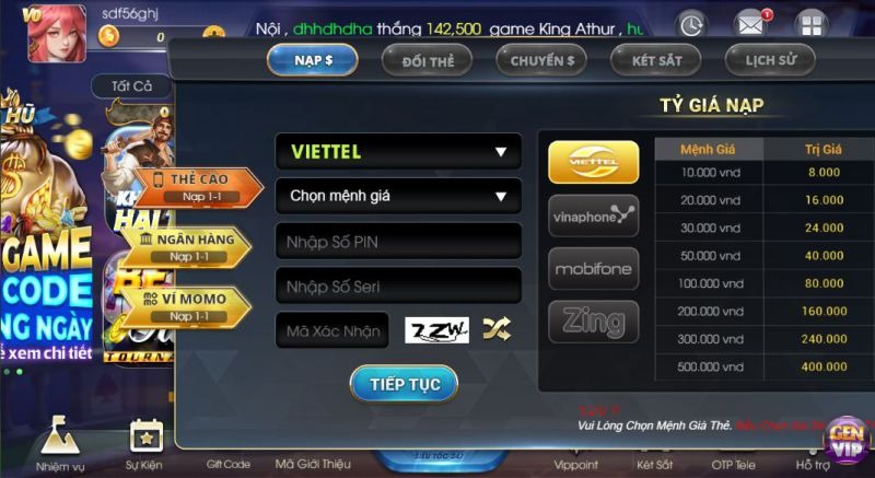 Genvip - Tụ điểm chơi game hấp dẫn đến từng phút giây 5 Hướng dẫn nạp tiền Genvip tiện lợi và cực kỳ chuẩn cho bạn