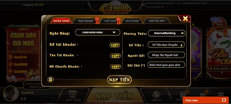 Gam88 - Nơi đam mê game đỏ đen của bạn được cất cánh 5 Quy trình thực hiện nạp tiền và giao dịch nhanh chóng