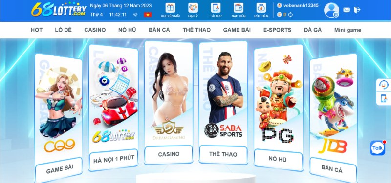 Nhà cái 68Lottery - Sân chơi cá cược đầy tiềm năng 2023 1 Thông tin tổng quan về siêu nhà cái 68Lottery