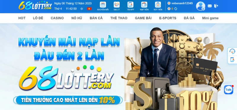 Nhà cái 68Lottery - Sân chơi cá cược đầy tiềm năng 2023 2 Ưu điểm nhà cái 68Lottery dành cho thành viên